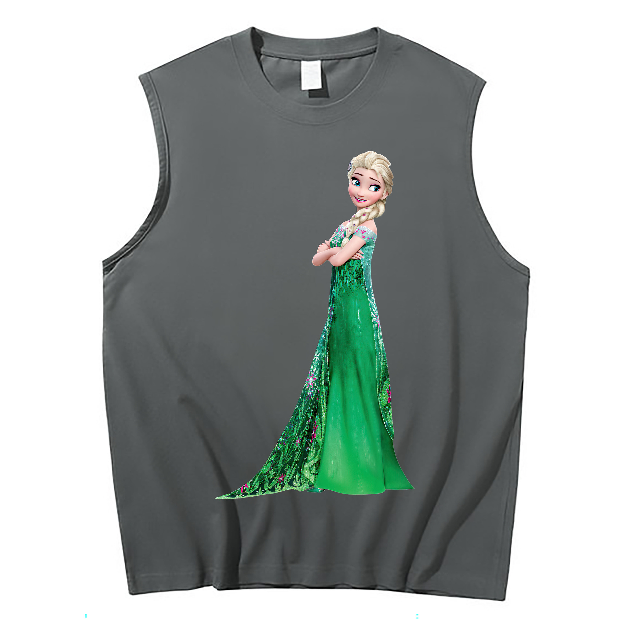 （画像用） アナと雪の女王 アンナ エルサ Frozen Anna Elsa コットン100％タンクトップ（フロントプリント）
